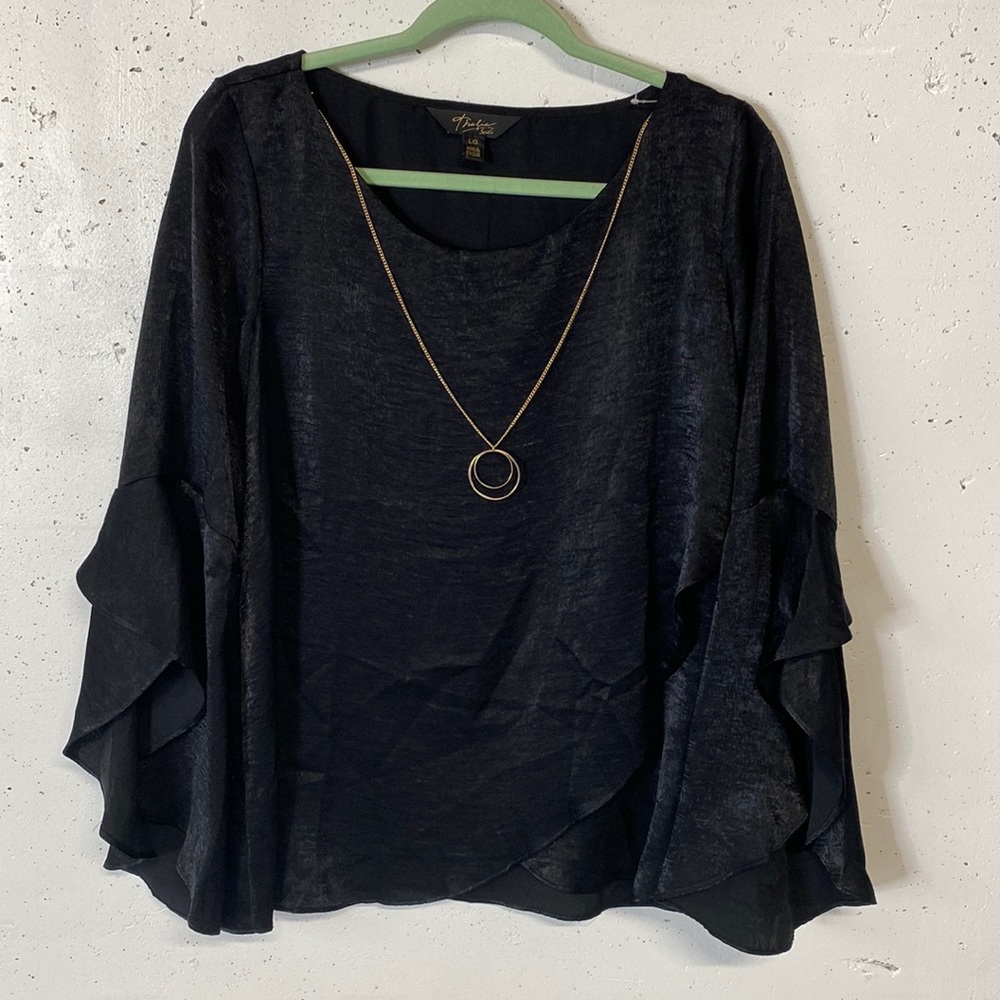 Black Bell Sleeve Top